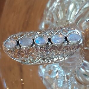 Sterling Silver Stamped .925 Moonstone Statement Ring